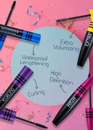 Тушь для ресниц pretty by flormar curling mascara black6 фото