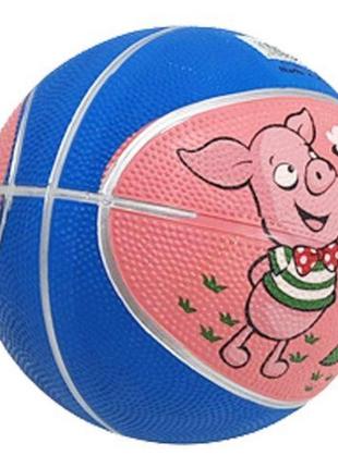 Мяч баскетбольный детский, d=19 см (синий+розовый)