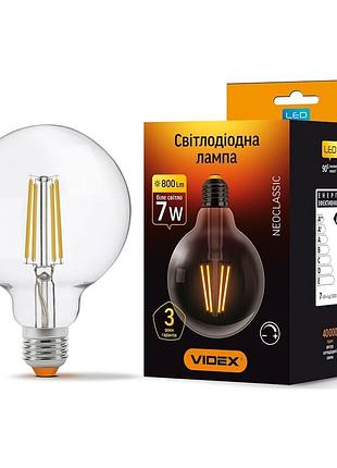 Led лампа videx filament g95fd 7w e27 4100k дімерна £»