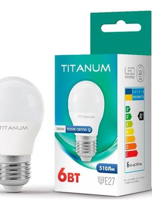 Led лампа titanum g45 6w e27 3000k