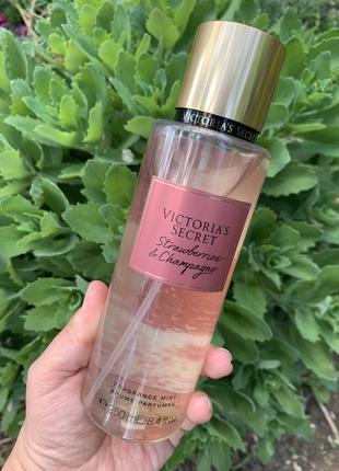 Мист, парфюмированный спрей для тела victoria secret оригинал миста, mist strawberries &amp; champagne