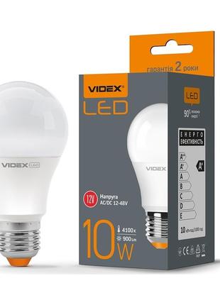 Led лампа videx  a60e 12v 10w e27 4100k