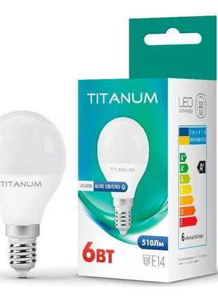 Led лампа titanum g45 6w e14 4100k