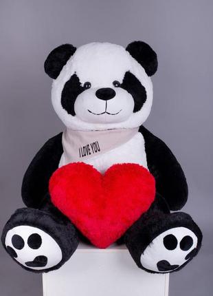 Ведмедик плюшевий панда з серцем 165 см (yk0144)
