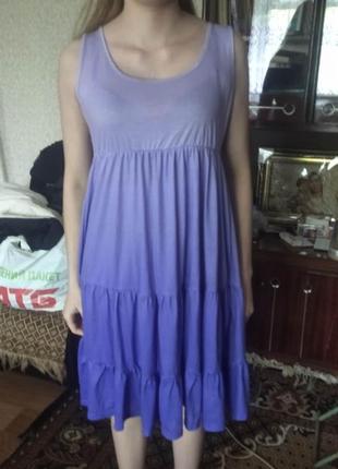 Красивое платье цвета лаванды с градиентным переходом, вискоза трикотаж, на 48-50-52 укр