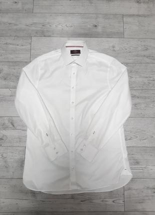 Сорочка рубашка чоловіча біла довгий рукав бавовна 100% бренд "marks&spencer" р 48