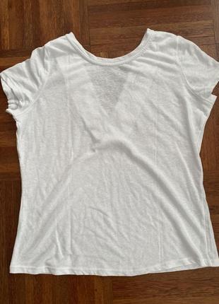 Льняная белая футболка с вышивкой morgan morgan de toi m-l франция