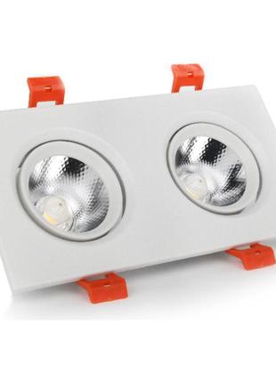 Led світильник стельовий білий подвійний 5w кут повороту 45° 4100к