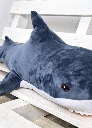 М'яка іграшка акула сіра/іграшка обіймашка, 100 см