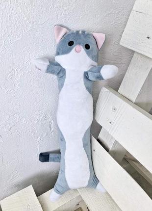М'яка іграшка кіт батон подушка обіймашка, подушка антистрес подушка для сну, 50 см