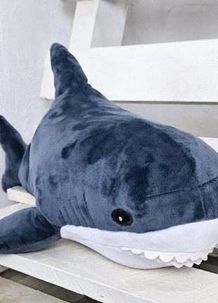 Мягкая игрушка акула серая/ игрушка обнимашка, 50 см