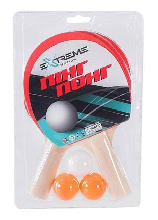 Теннис настольный арт. tt24167 (60шт) 2 ракетки,3 мячика, в слюде,толщина 6 мм
