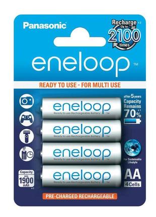 Аккумуляторы panasonic eneloop aa 1900mah (bk-3mcce/4be)