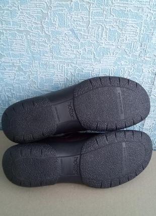 Шикарные кожаные мягкие женские туфли на липучках hotter английская цвет марсала