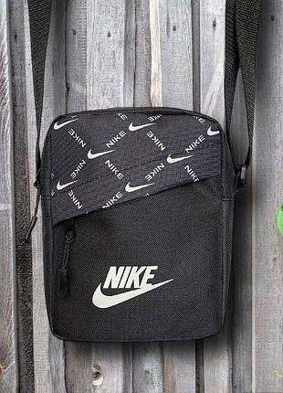 Чоловіча спортивна барсетка nike чорна сумка через плече найк nike