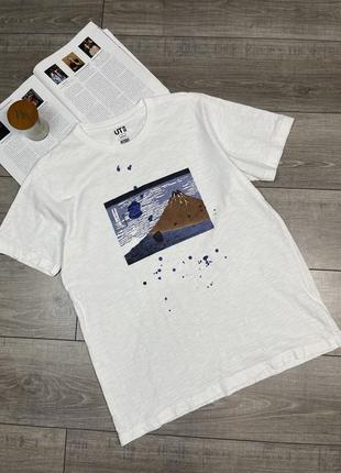 Фирменная качественная футболка uniqlo hokusai
