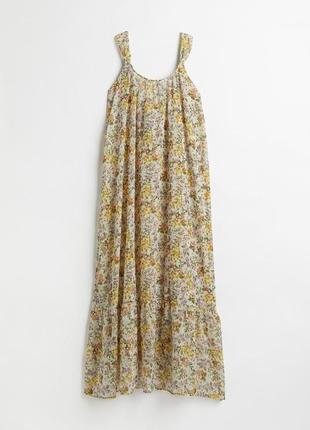 Шифоновое пляжное платье макси в цветочный принт h&amp;m