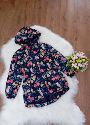 Ветровка легкая курточка в цветочный принт на 4-5 года