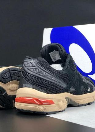 Кроссовки asics gel-1130 черные с бежевым оранжевые