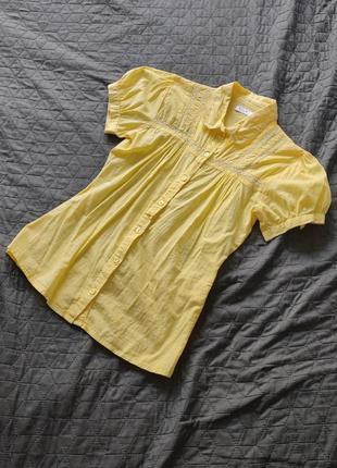 Сорочка блуза батистова vila натуральна zara з коротким h&m рукавом reserved теніска рукав ліхтарик gap з вишивкою вишиванка next жовта mango
