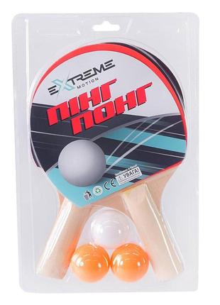 Теннис настольный арт. tt24195 (50шт) 2 ракетки,3 мячика в слюде  толщина 5 мм