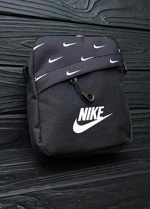 Мужская спортивная барсетка nike черная сумка через плечо найк nike