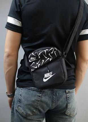 Мужская спортивная барсетка nike черная сумка через плечо найк nike