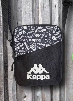 Чоловіча спортивна барсетка nike чорна сумка через плече kappa, каппа