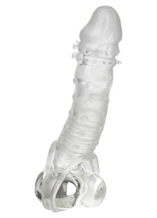 Насадка на пенис удлиняющая +5 см ultimate stud extender рельефная, 16 x 4.5 см 2