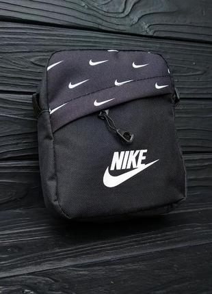 Мужская спортивная барсетка nike черная сумка через плечо найк nike