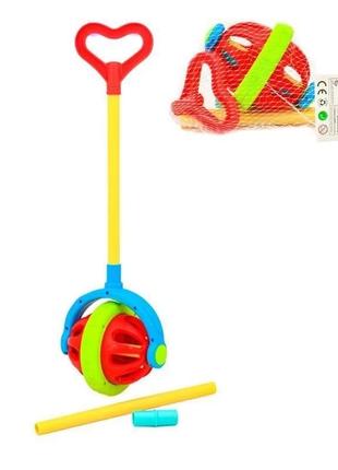 Каталка на палочке «шар с колокольчиком» a0518 a-toys
