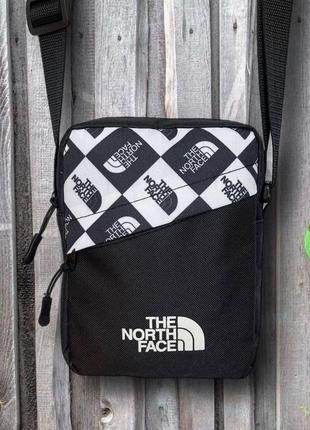 Чоловіча спортивна барсетка чорна сумка через плече тнф, the nort face
