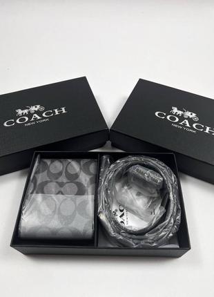 Набор coach (кошелек + ремень)