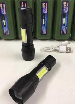 Светодиодный фонарь, мощный , фонарь аккумуляторный карманный 4 режима корпус алюминиевый police bl-5112 фото