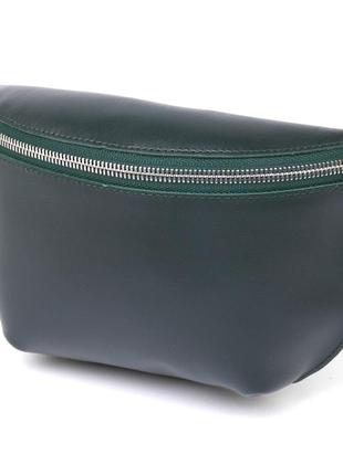 Кожаная женская сумка на пояс shvigel 16390 зеленый