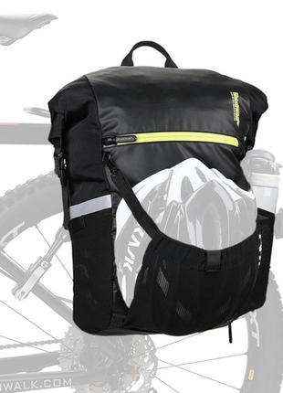 Сумка-рюкзак на багажник велосипеда rhinowalk x20601b 24л чорний