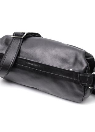 Оригінальна сумка через плече з натуральної шкіри grande pelle 11649 чорна