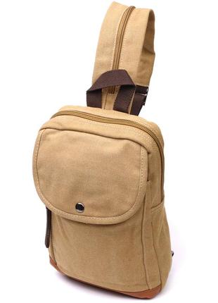 Удобный рюкзак для мужчин из плотного текстиля vintage 22185 песочный