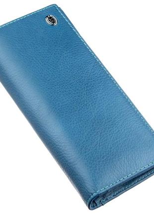 Практичный женский кошелек st leather 18899 голубой