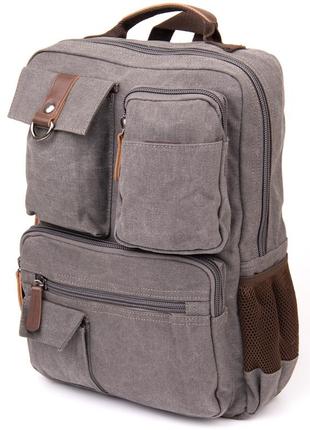 Рюкзак текстильный дорожный унисекс vintage 20618 серый