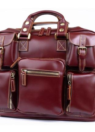 Дорожня сумка-портфель vintage 14776 бордова