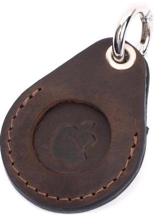 Надежный брелок-держатель для apple airtag из винтажной кожи grande pelle 11615 коричневый