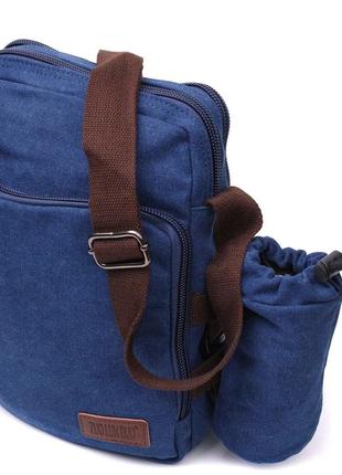 Чоловіча текстильна сумка з чохлом для води vintage 22211 синій
