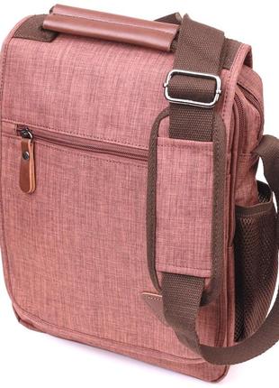 Вместительная мужская сумка из текстиля 21262 vintage коричневая