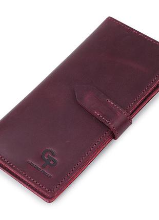 Кожаное женское матовое портмоне grande pelle 11561 бордовый