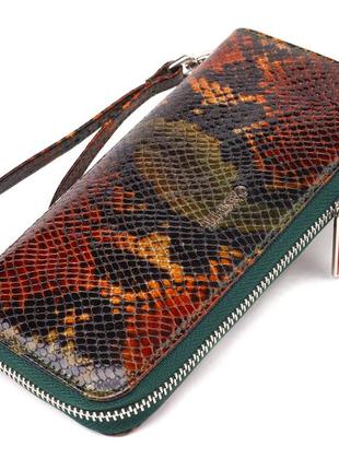 Стильний гаманець для жінок із натуральної фактурної шкіри canpellini 21618 різнобарвний