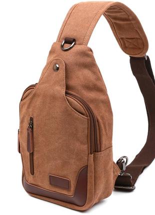 Практичная мужская сумка через плечо vintage 20389 коричневый