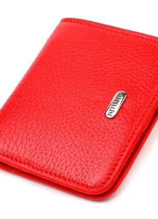 Чудовий жіночий гаманець невеликого розміру з натуральної шкіри флотар canpellini 21803 червоний
