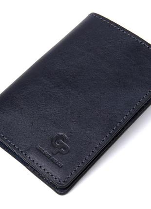 Универсальная кожаная обложка на паспорт grande pelle 11479 темно-синий