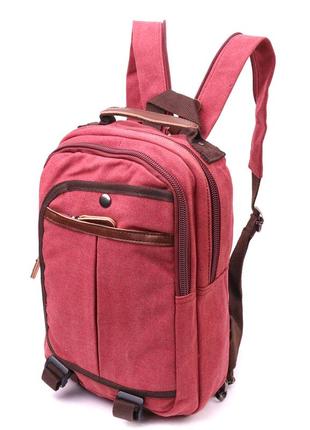 Оригінальний рюкзак із текстилю 21256 vintage малиновий